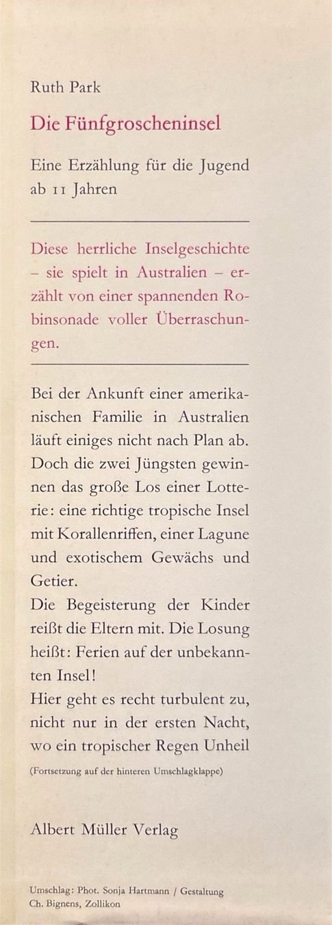 Libri: Park Ruth, Die 5-Groschen Insel – Nuovo (secondo la descrizione) da Sarnen venduto da Livres 1