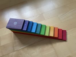 Grimm's Plaques de construction arc-en-ciel bois