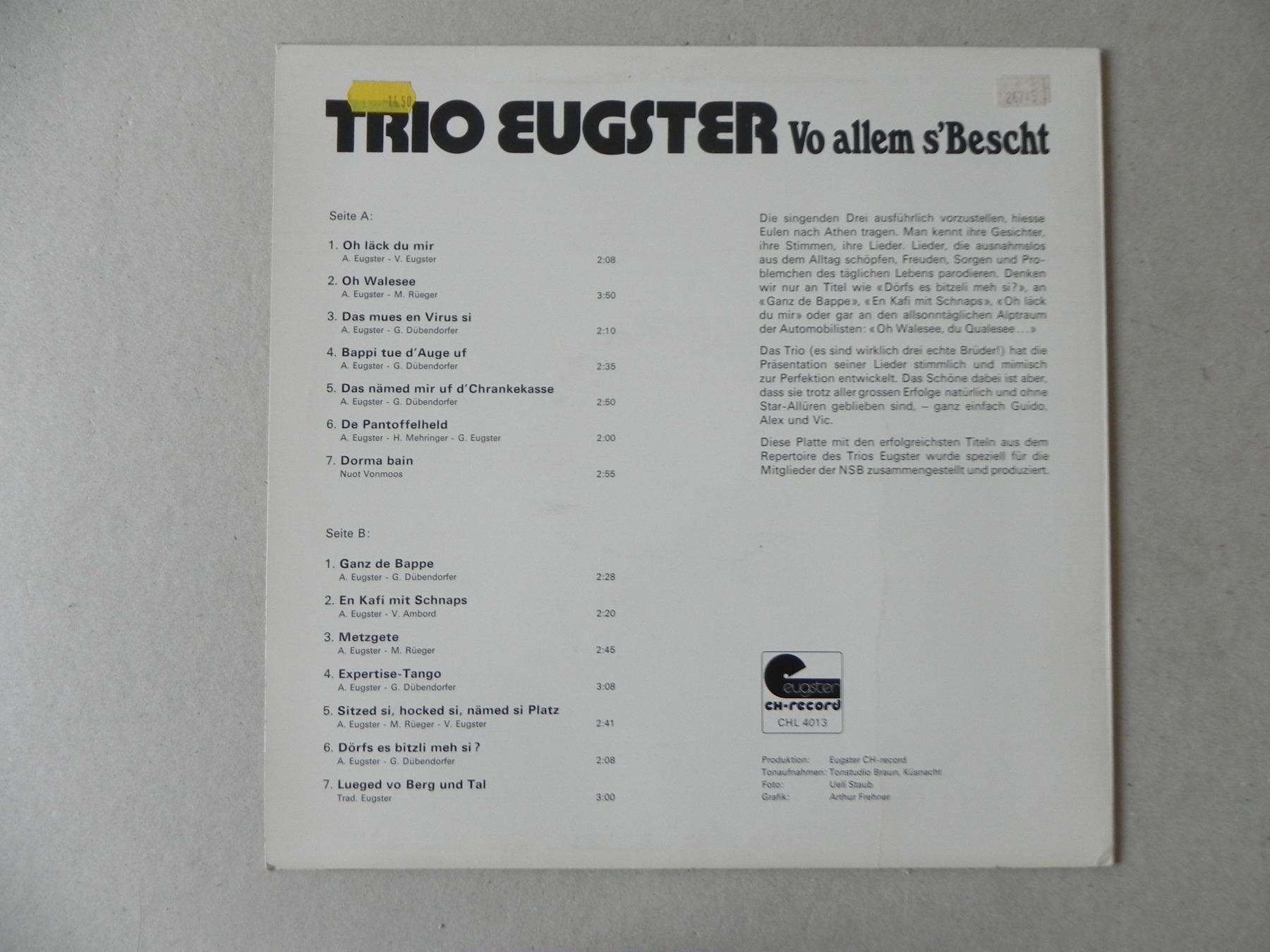 Dischi in vinile: 3 LP Volksmusik Trio Eugster Autogramm – Usato da Siebnen venduto da krimsie 5