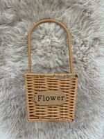 Blumenkorb Rattankorb geflochten quadratisch mit Henkel Neu!