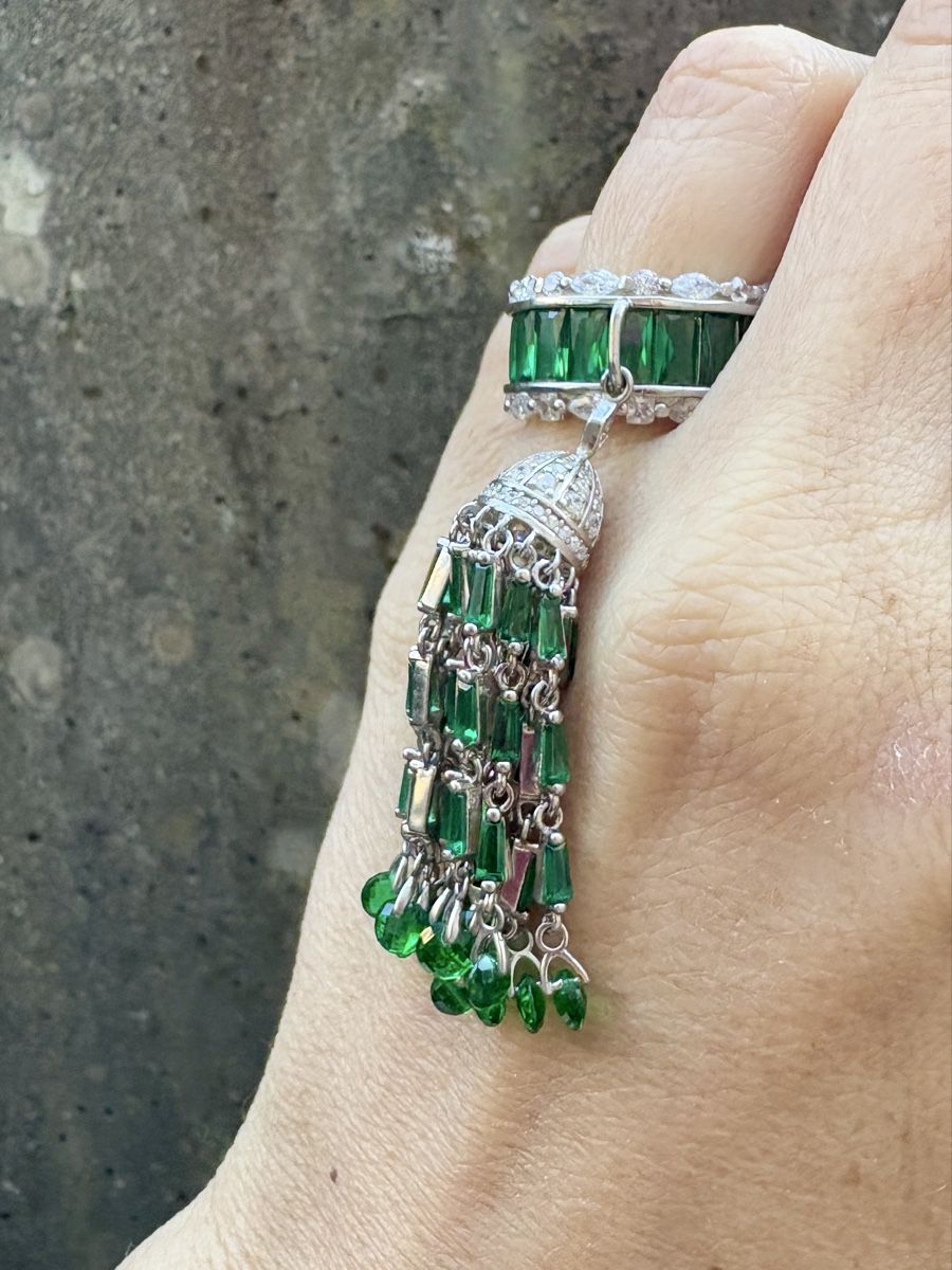 Ringe: Tassel 925 Silver Ring With  Green Zircon – Neu (gemäss Beschreibung) aus Nyon von My_wardrobe 3
