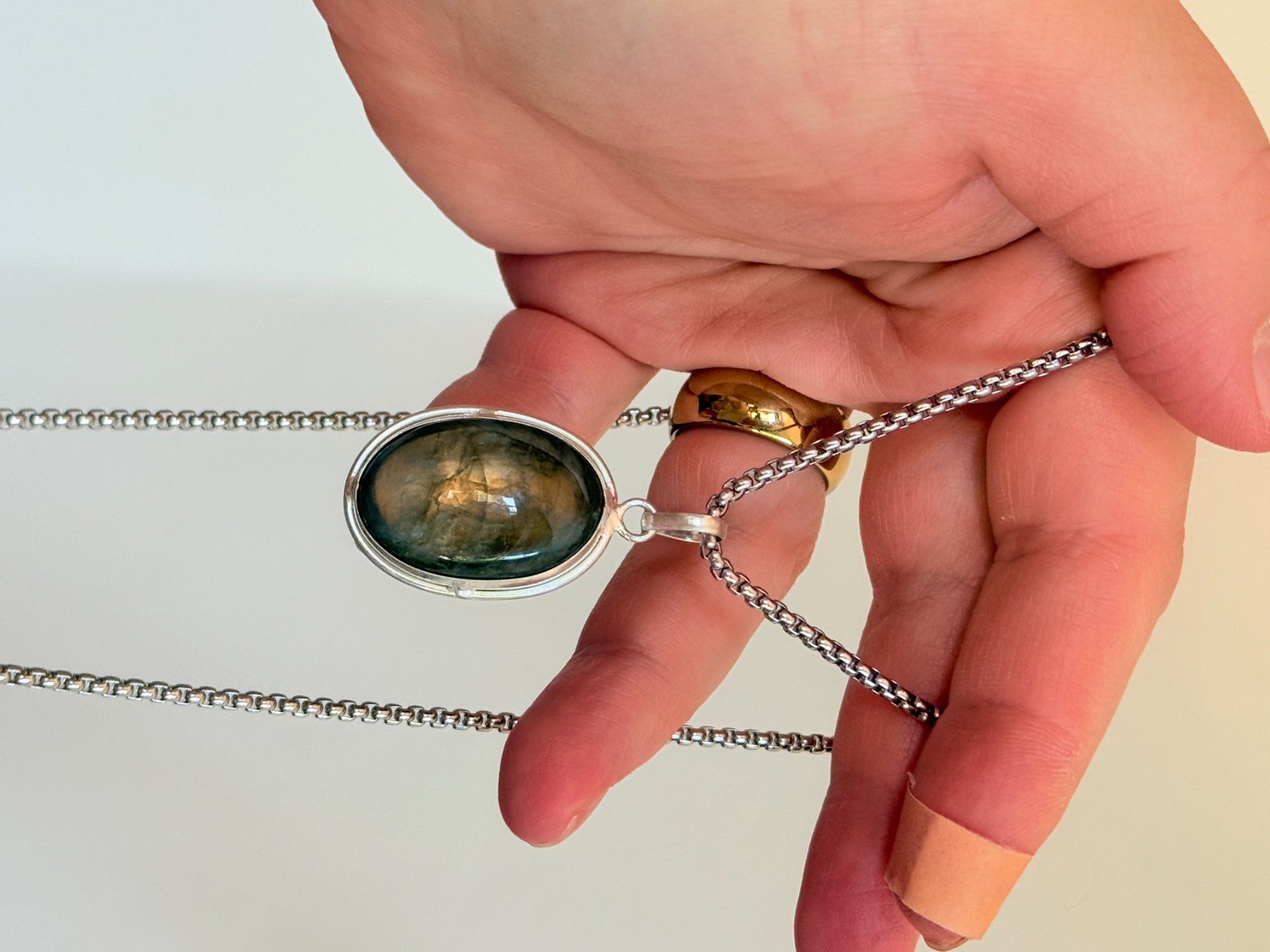 Catenine: Collier avec pierre labradorite véritable✨ – Nuovo e nell'imballaggio originale da Genève venduto da AWWA 5