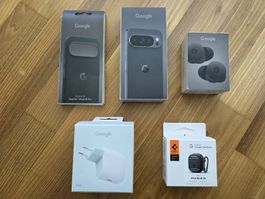 Google Pixel 10Pro Smartphone in Obsidian 256 GB mit Zubehör