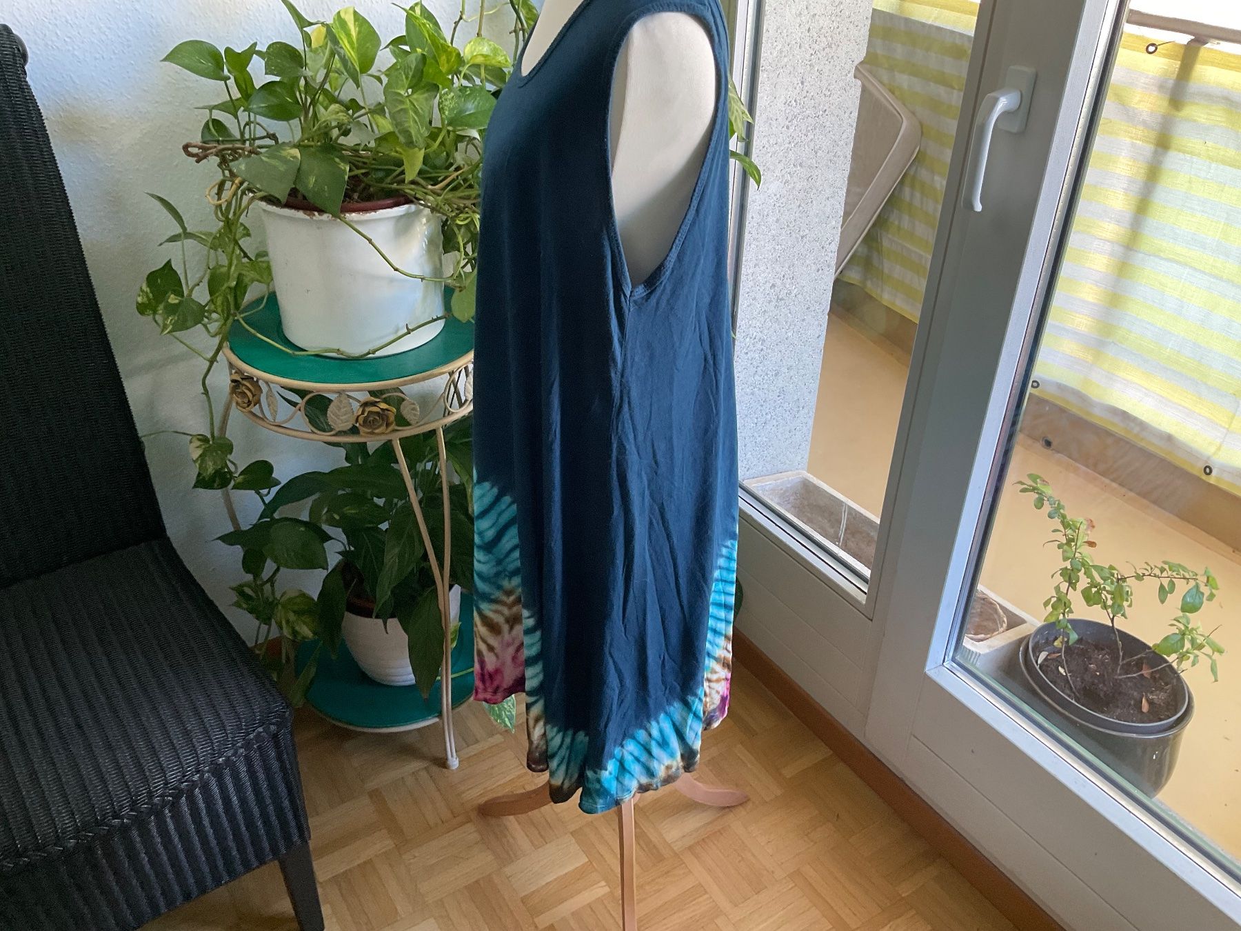 Vestiti: Robe d'été tie-dye batik bleu turquoise - Taille Unique - – Usato da Genève venduto da Mazelyne 3