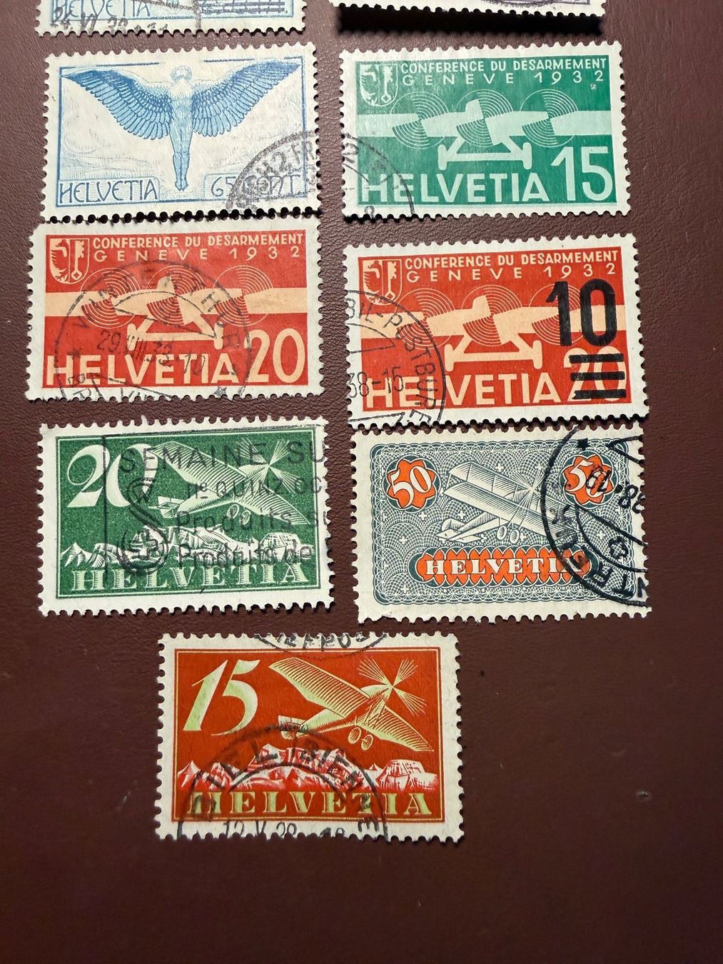 Tous les timbres: Flugpostmarken Schweiz, 9 Stück – D'occasion à Fehraltorf par bruggin 1