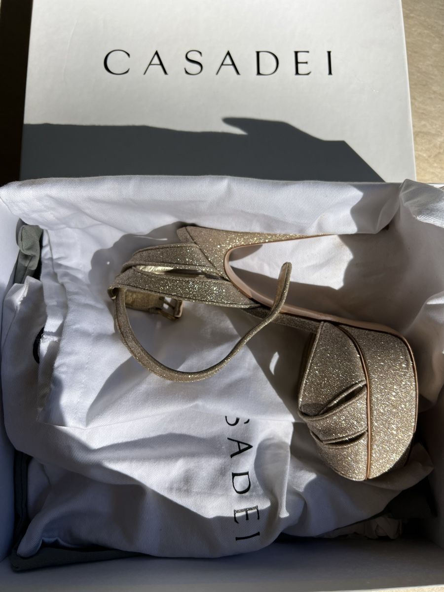 Casadei Scarpe da donna: Casadei Platform Heels, Size 38.5, platinum – Nuovo (secondo la descrizione) da Corsier GE venduto da Karol_save_planet 2
