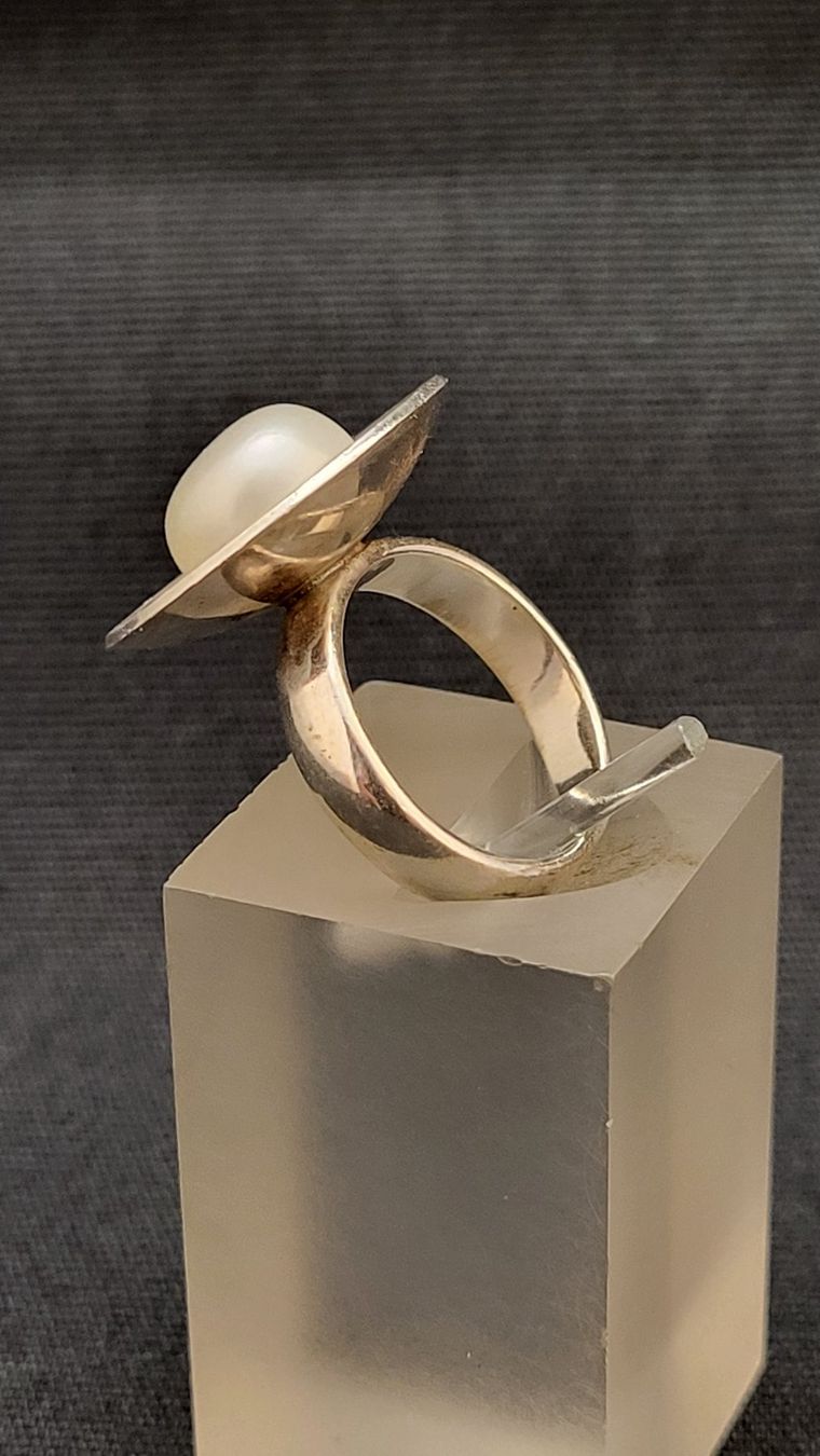 Anelli: Silberring 925 mit Perle – Usato da Basel venduto da spinne02 2