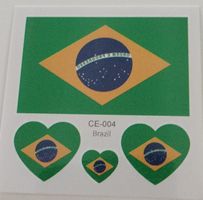 WM 2026 Brazil Flag Stickers Set Tattoo pro StK, Fanartikel 