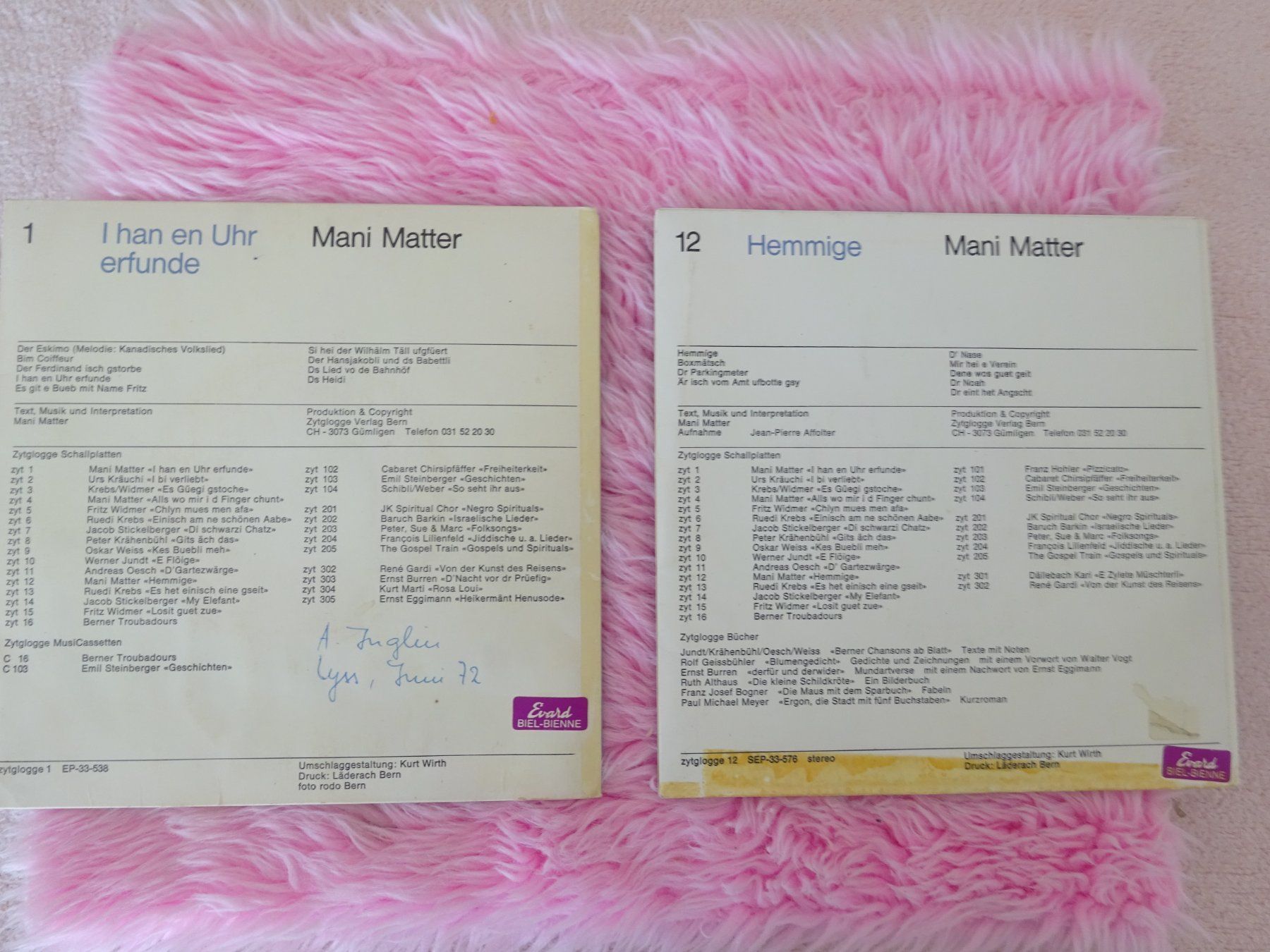 Dischi in vinile: MANI MATTER ** HEMMIGE ** I HAN E UHR ERFUNDE – Usato da Luzern venduto da xrayspex99 3