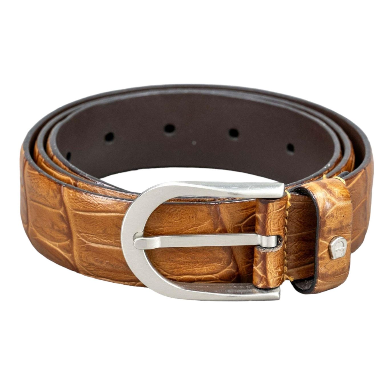 Aigner Cinture: Aigner belt, cognac-colored leather with crocodile embossing – Nuovo (secondo la descrizione) da Morges venduto da Audemars07
