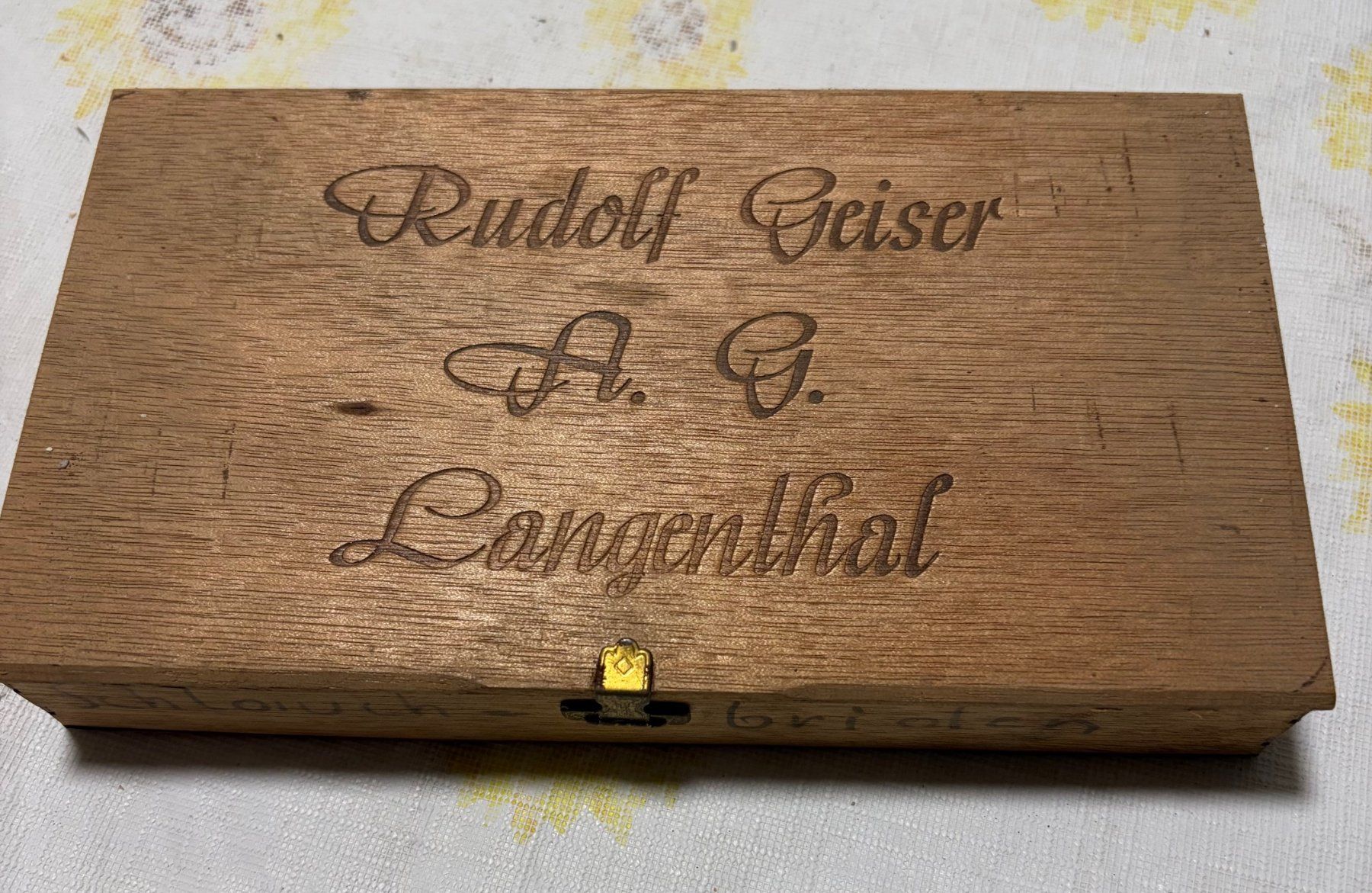 Barattoli: 3 antike Holzschatullen Rudolf Geiser Langenthal – Usato da Aarwangen venduto da concorde58 4
