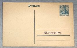 Deutsches Reich ungelauf. Ganzsache Stp. Kameraden Nürnberg
