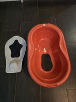 Babybadewanne Rotho mit Einsatz rot/grau gebraucht