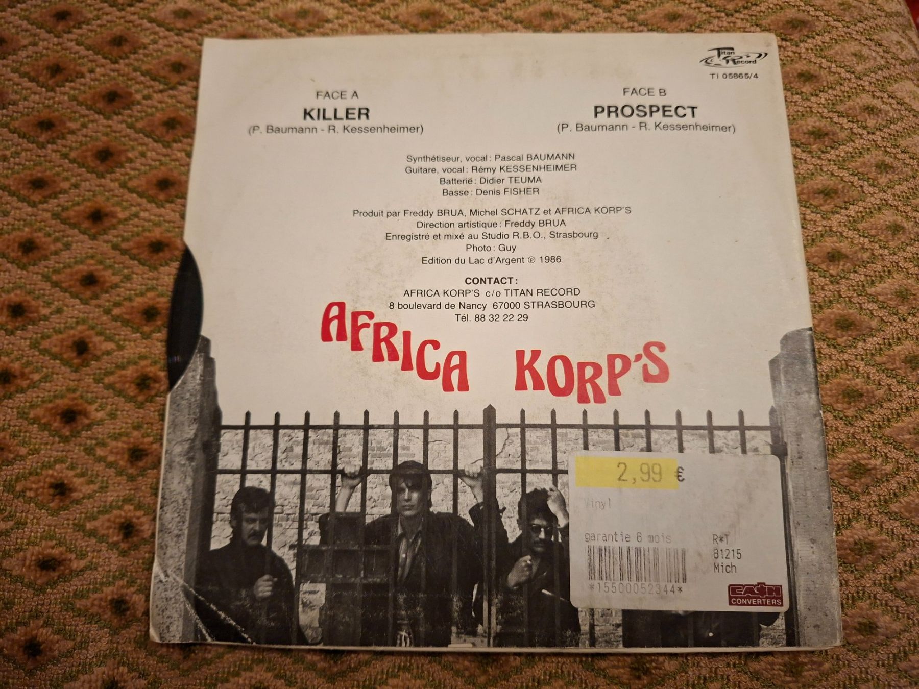 Dischi in vinile: Africa Korp's - Killer - Rare 7' Electro/Rock – Usato da Bernex venduto da Wannabehasbeen01 1