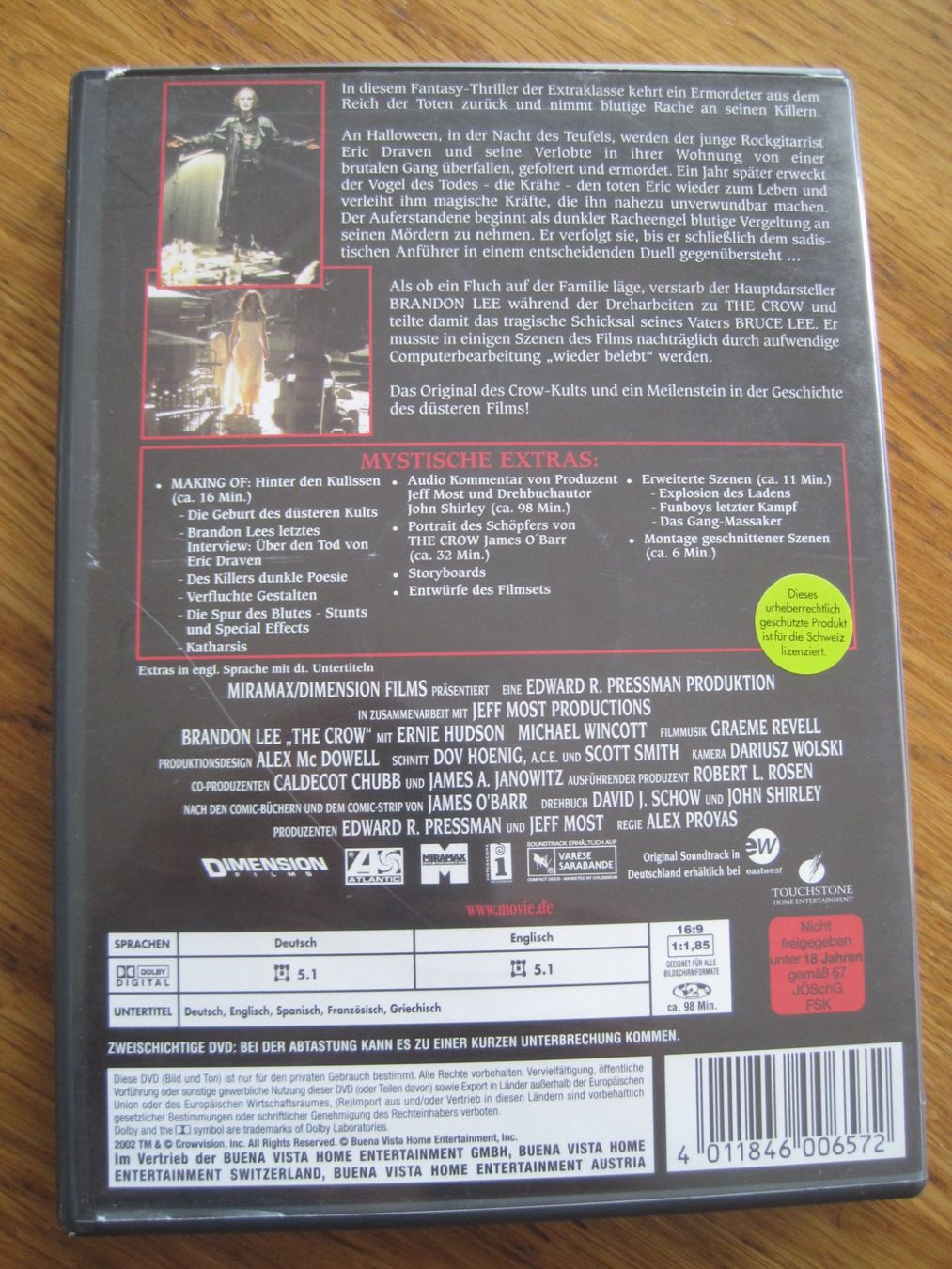 Tous les DVDs: THE CROW Brandon Lee Special Edition DVD – D'occasion à Gossau SG par Noryflory 2