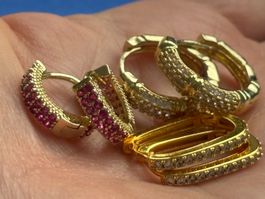 Luxus Elegante Trio Ohrschmuck Ohrstecker Farbe: Gold