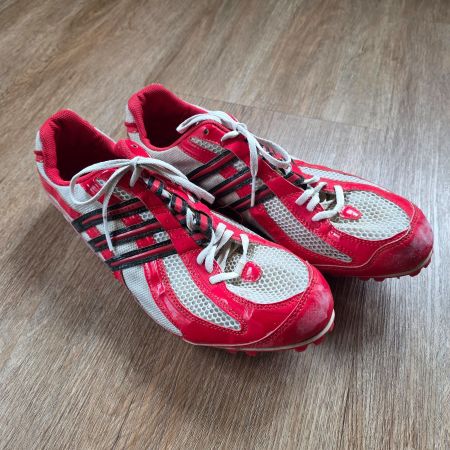 Adidas Laufschuh Spikes Rot/Weiss Gr. 44
