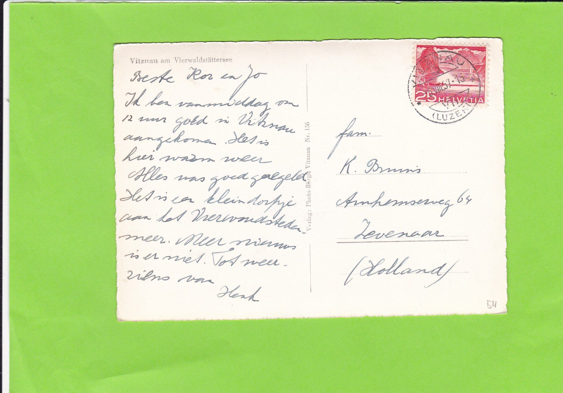 Cartoline postali: Kurort Vitznau – Usato da St. Peterzell venduto da neckertal 1