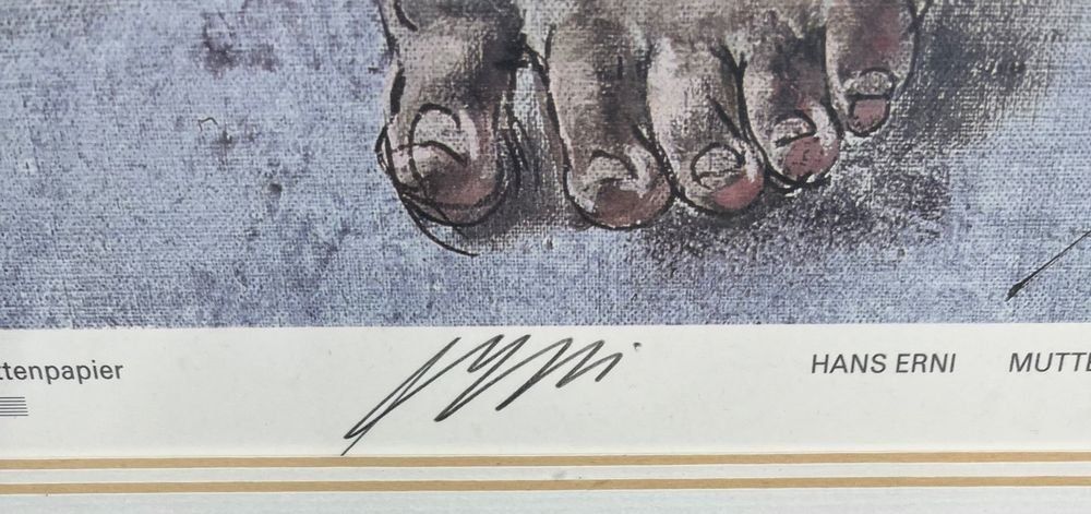 Grafica & Litografie: Hans Erni - Mutter mit Kind - signiert, nummeriert 37/500 – Usato da Hinwil venduto da Chnap 1