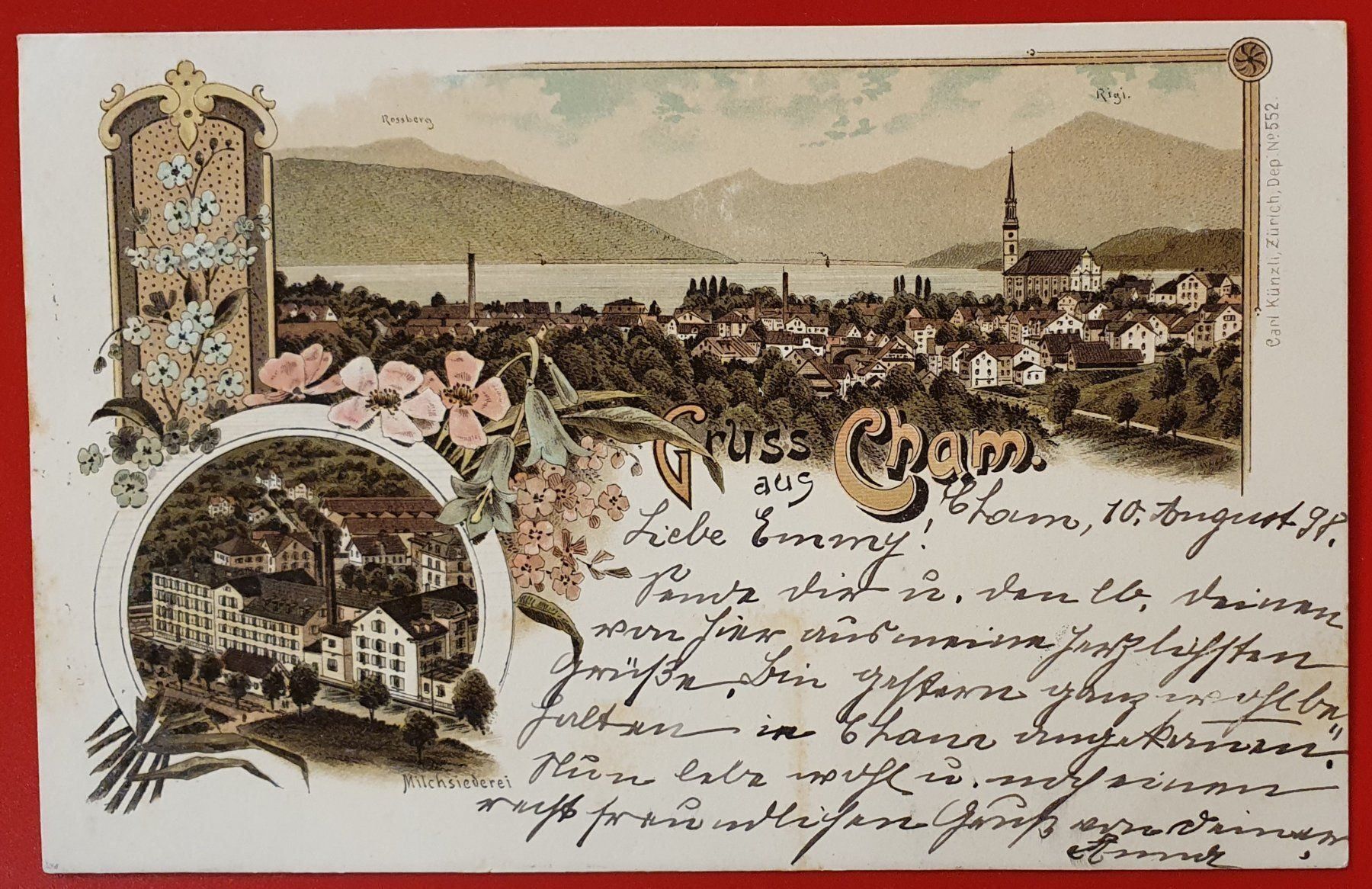 Cartoline postali: Gruss aus Cham 1898 – Usato da Kreuzlingen venduto da Rschweiz1