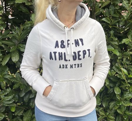 Felpa Abercrombie & Fitch bianca - tg M/L-ottimo