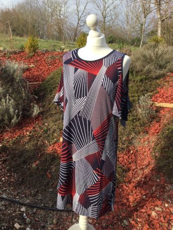 Robe marine à motifs WOMEN ONLY, taille L, NEUF