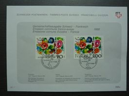 1988  Tinguely Schweiz-Frankreich,  Fr. 2.50 / SBK Fr. 60.--