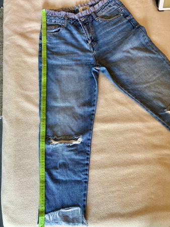 Jeans Wiya Denim vita alta arricciata strappati tg S
