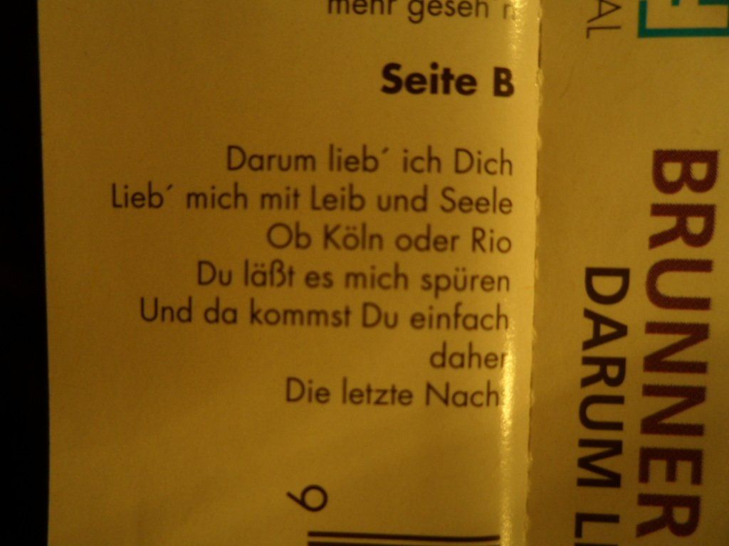 Kompaktkassetten: BRUNNER & BRUNNER  Darum lieb ich Dich – Gebraucht aus Langnau i. E. von gf2_29jt 2