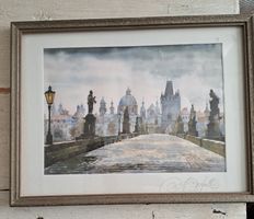 Karlsbrücke Prag denke ist Kunstdruck