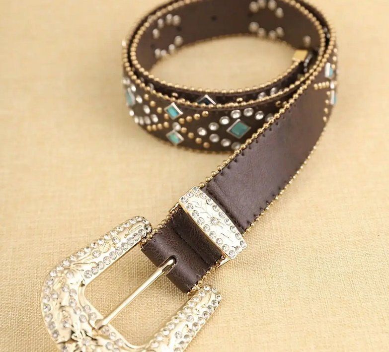 Cinture: Brauner böhmischer PU-Ledergürtel – Nuovo e nell'imballaggio originale da Lausanne venduto da FASHION-WORLD-SHOP 4