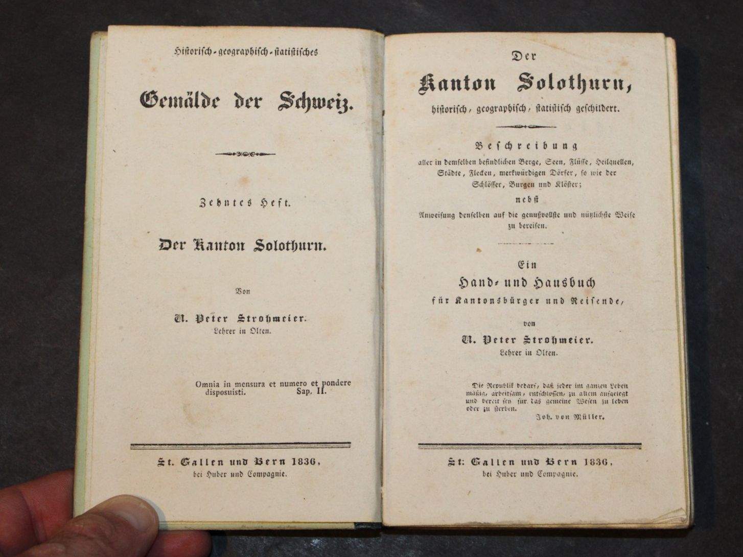 DER KANTON SOLOTHURN,GEMÄLDE DER SCHWEIZ,1836,RAR (Gebraucht) in ...
