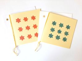 2 Grusskarten Weihnachtskarten mit Sternen neu