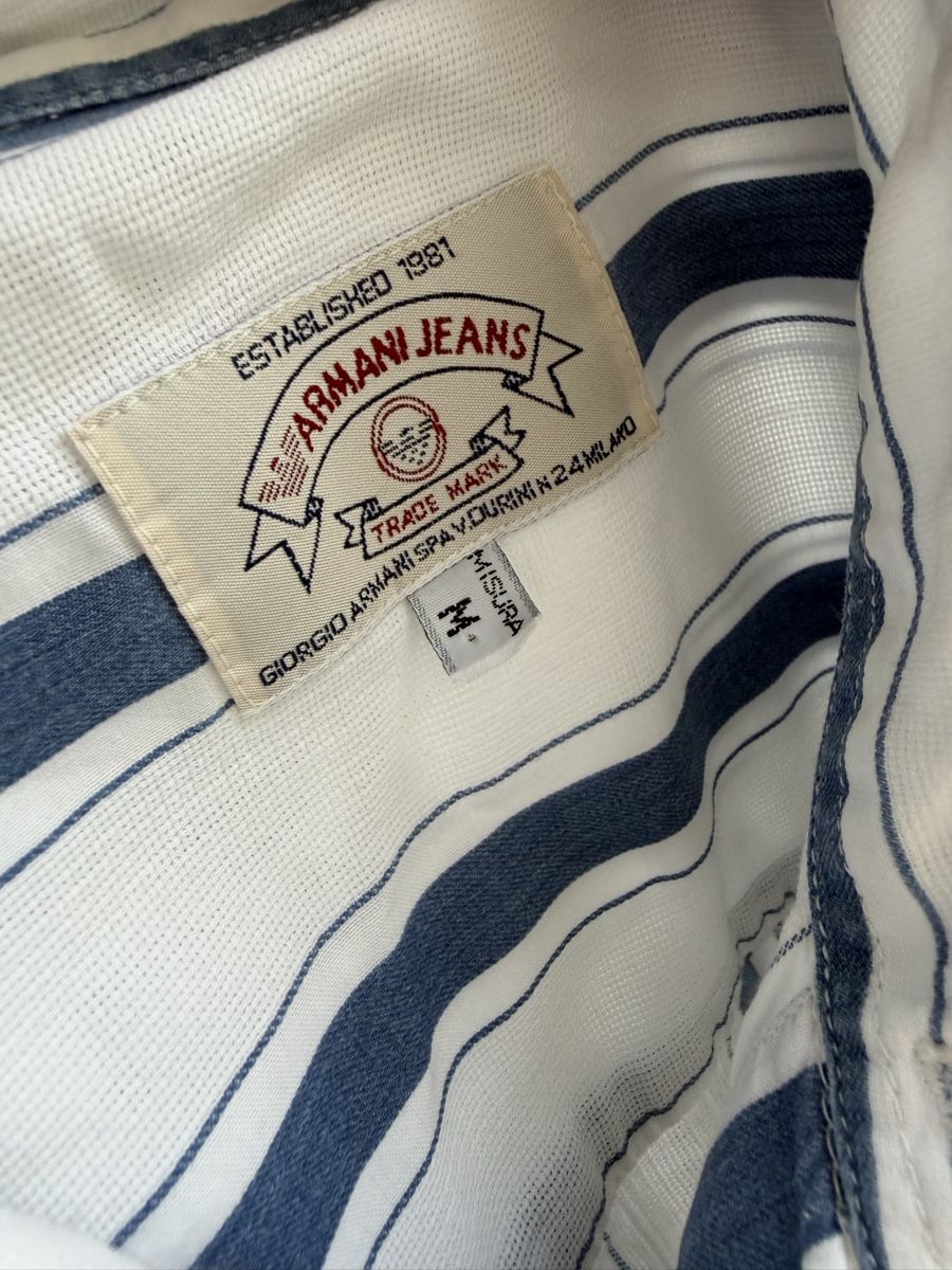 Armani Hemden: Armani Vintage Hemd Gestreift Weiss Blau – Gebraucht aus Füllinsdorf von hae_gt9l 1