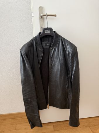 Dsquared2 Leather Jacket - Men's Size 56- Black Biker