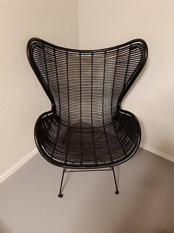 Poltrone: Designer Sessel "Egg" aus schwarzem Rattan – Usato da Fislisbach venduto da vogelparadies 1