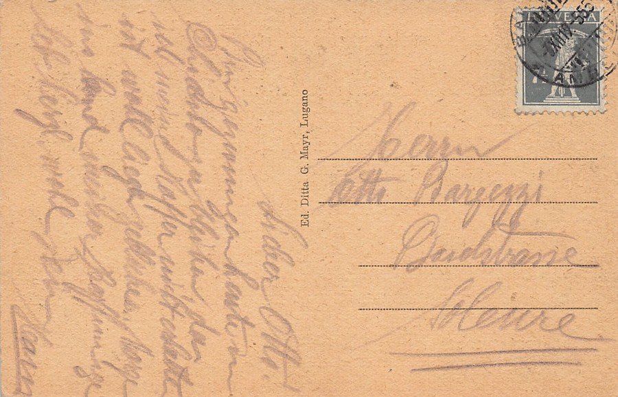 Cartoline postali: Chiasso, Via Vacallo, circolata 1919 – Usato da Frauenfeld venduto da POML 1