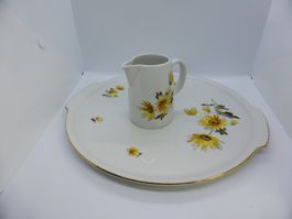 Langenthal pot à crème décor floral + plat à tarte