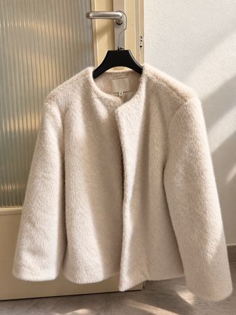 H&M Jacke Kunstfell beige Grösse S neu mit Etikett