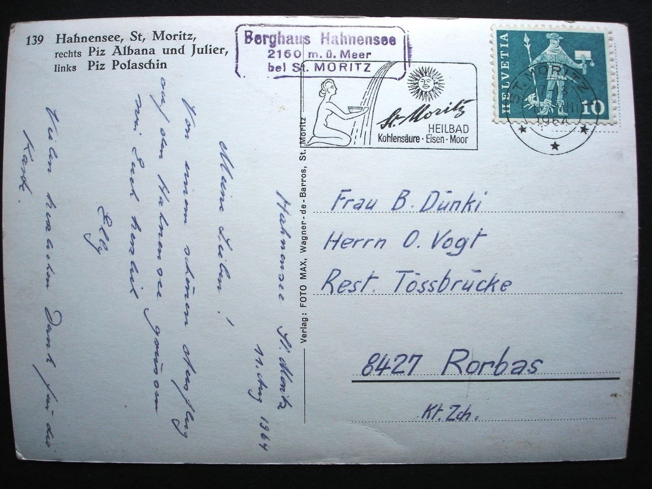 Cartes postales: ST. MORITZ Berghaus Hahnensee – D'occasion à Jona par philajona 1