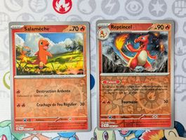 🇫🇷 2 cartes FR reverse Salamèche/Reptincel (PAF) FR