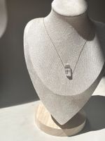 Bergkristallkette Edelsteinkette Edelstahl 18k vergoldet
