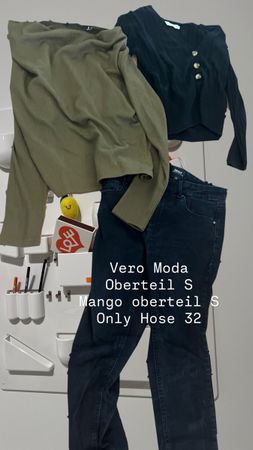 Vero Moda, Mango Oberteile S, Only Hose 32/ M schwarz oliv
