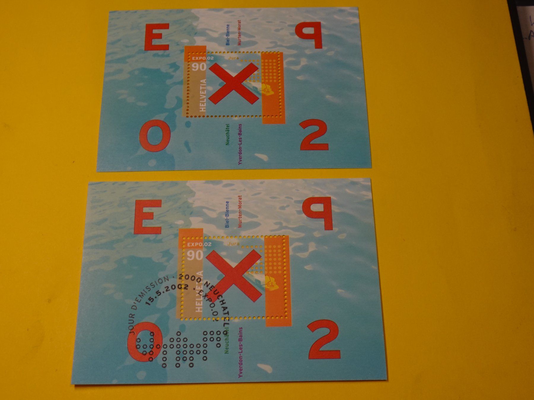 Tutti i francobolli: 2000, 2 BLOCKS; EXPO; POSTFRISCH; ERSTTAG G – Usato da Eschenbach SG venduto da eDaisy