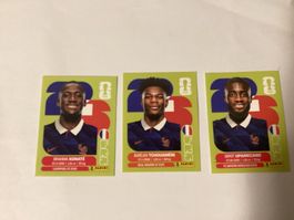 Panini Sticker FRA 6, 9, 7 Konaté Tchouaméni Upamecano