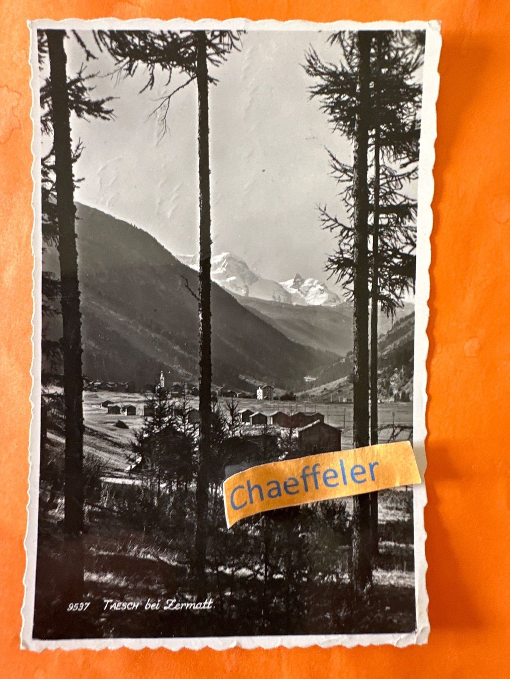 Cartoline postali: 1947 9539 Taesch bei Zermatt – Usato da Zürich venduto da Chaeffeler