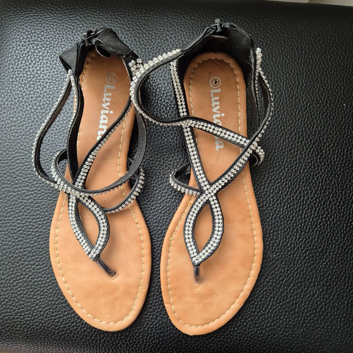 Damenschuhe: Sommersandale Schwarz mit Strass, Grösse 41 – Neu (gemäss Beschreibung) aus Zürich von Citalo