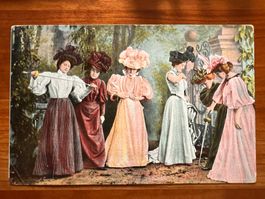 Postkarte Damen-Fechten Litho ca. 1900 ungelaufen (P492)