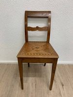 Antiker Biedermeier Massivholz-Stuhl mit Intarsien-Arbeit