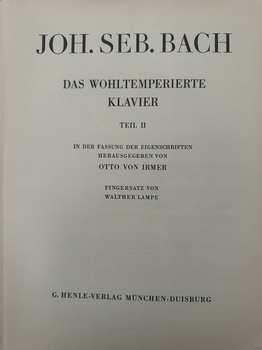 Libri: J.S. Bach Das Wohltemperierte Klavier Teil II Noten – Usato da Aarwangen venduto da Wikipr 3